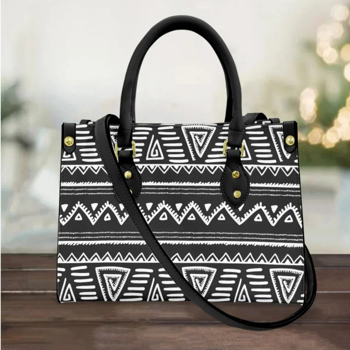 Ethnic Chic Fashion - ヴィンテージエスニック PU レザーショルダーバッグ女性トップハンドルシックなトライバルストライプメッセンジャーバッグカジュアルアウトドアレディースハンドバッグ Bolsos