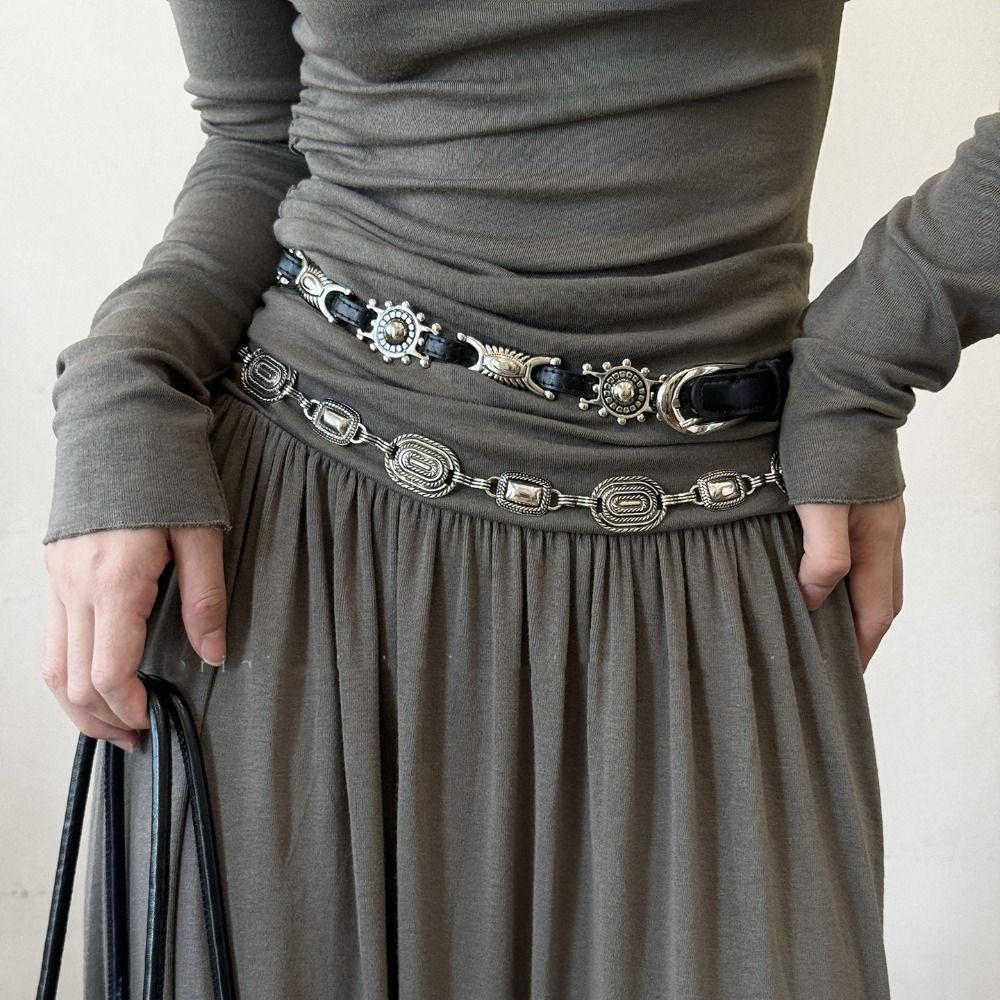 ファッション Y2K 金属彫刻ベルト薄いスパイシーガールボヘ - Y2K Ethnic Fashion のレビューと価格