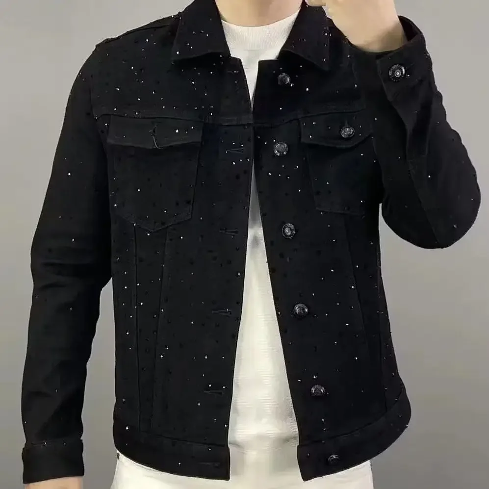 メンズデニムジャケット,スリム,ショート,カジュアル,ブラッ - Haori Japanese Jacket のレビューと価格