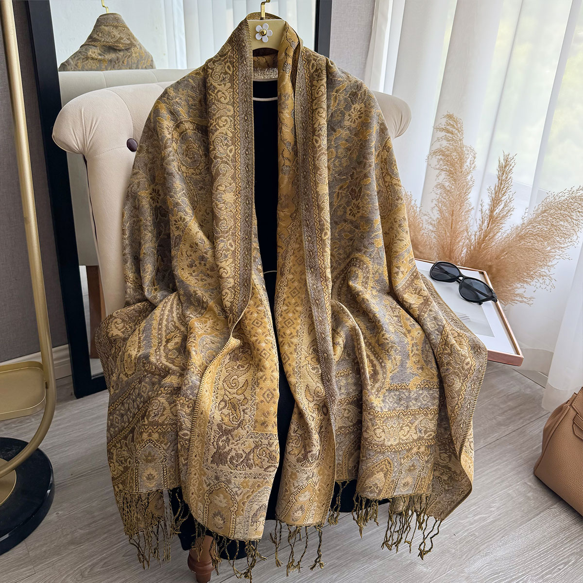 2025 タッセルブランケットデザイン エスニック風 厚手パ - Ethnic Fashion Design のレビューと価格