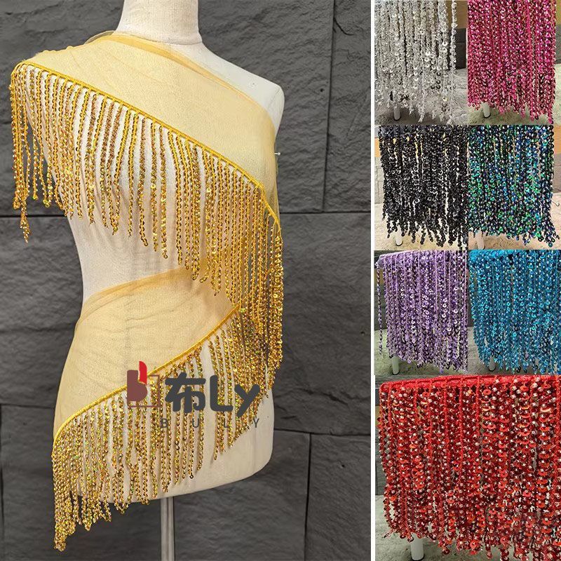 15cmビーズスパンコールタッセルフリンジ、エスニック刺繍ト - Ethnic Fashion Design のレビューと価格