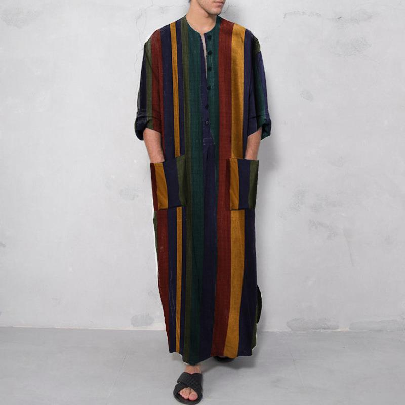 プリント柄のメンズロングシャツ、ロングローブスタイル、エスニ - Ethnic Wear Men'S Fashion のレビューと価格