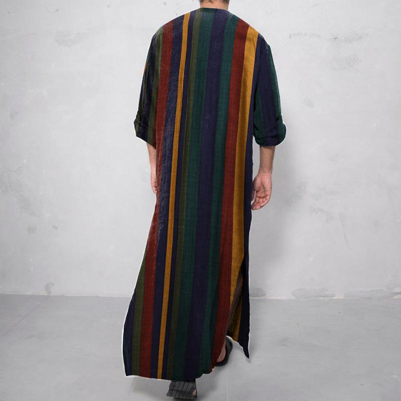 プリント柄のメンズロングシャツ、ロングローブスタイル、エスニ - Ethnic Wear Men'S Fashion のレビューと価格