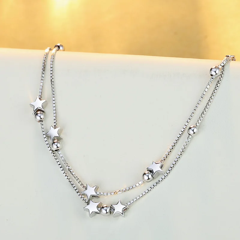 925 スターリングシルバーチャームスター女性用ブレスレット - Ethnic Fashion Design のレビューと価格