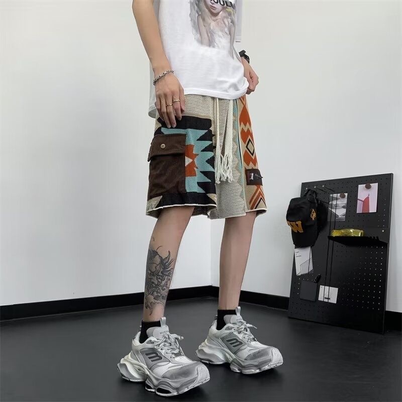 男性ニットボヘミアンエスニックヴィンテージビーチショーツ男性 - Ethnic Chic Fashion のレビューと価格