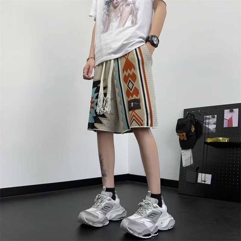 男性ニットボヘミアンエスニックヴィンテージビーチショーツ男性 - Ethnic Chic Fashion のレビューと価格